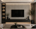 Acoustic Slat Wall Panels — Silver Walnut (2400×600mm, 44mm Wide Slat)