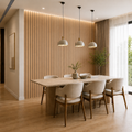Acoustic Slat Wall Panels - White Oak (2400x600mm, 44mm Wide Slat)