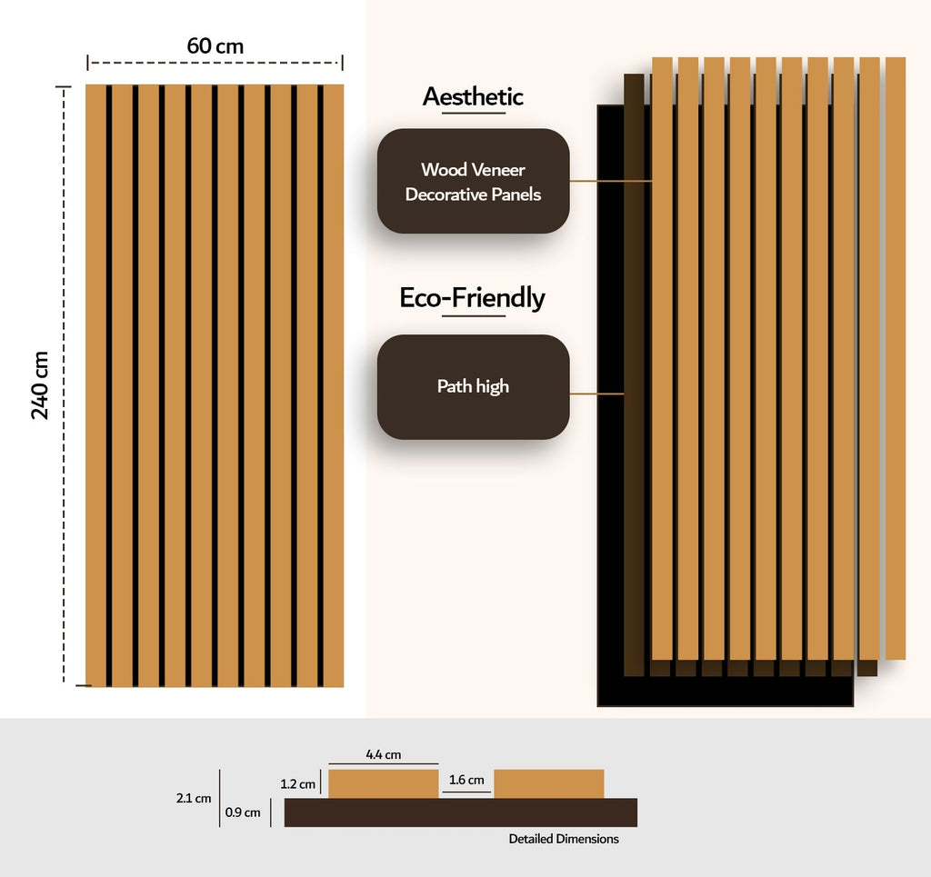 Brass PVC acoustic slat wall panel — close-up of metallic brass finish