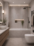 Matt Beige Concrete Shower Wall Panel | 2.4m x 1m | 10mm PVC Tongue & Groove