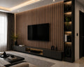 Acoustic Slat Wall Panels — Walnut (2400×600mm, 44mm Wide Slat)